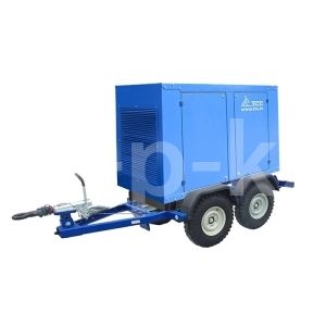 Дизельный генератор ТСС АД-10С-Т400-1РМ19 погодозащитном кожухе на прицепе 035785.031088 фото