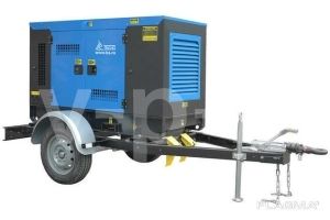 Дизельный генератор ТСС АД-300С-Т400-1РКМ16 в шумозащитном кожухе на прицепе с АВР 029519 фото